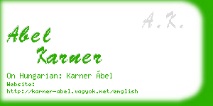 abel karner business card